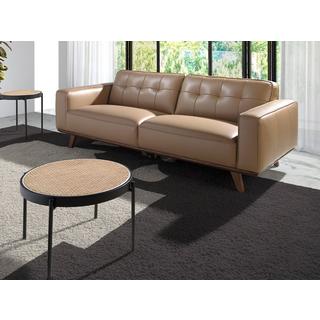 ANGEL CERDA 3-Sitzer-Sofa aus sandfarbenem Leder  