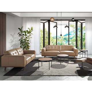 ANGEL CERDA 3-Sitzer-Sofa aus sandfarbenem Leder  