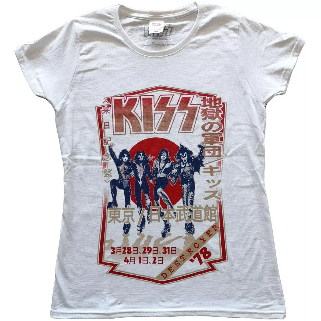 KISS - Destroyer Tour 78 TShirt, für Damen, Weiss, Größe XL