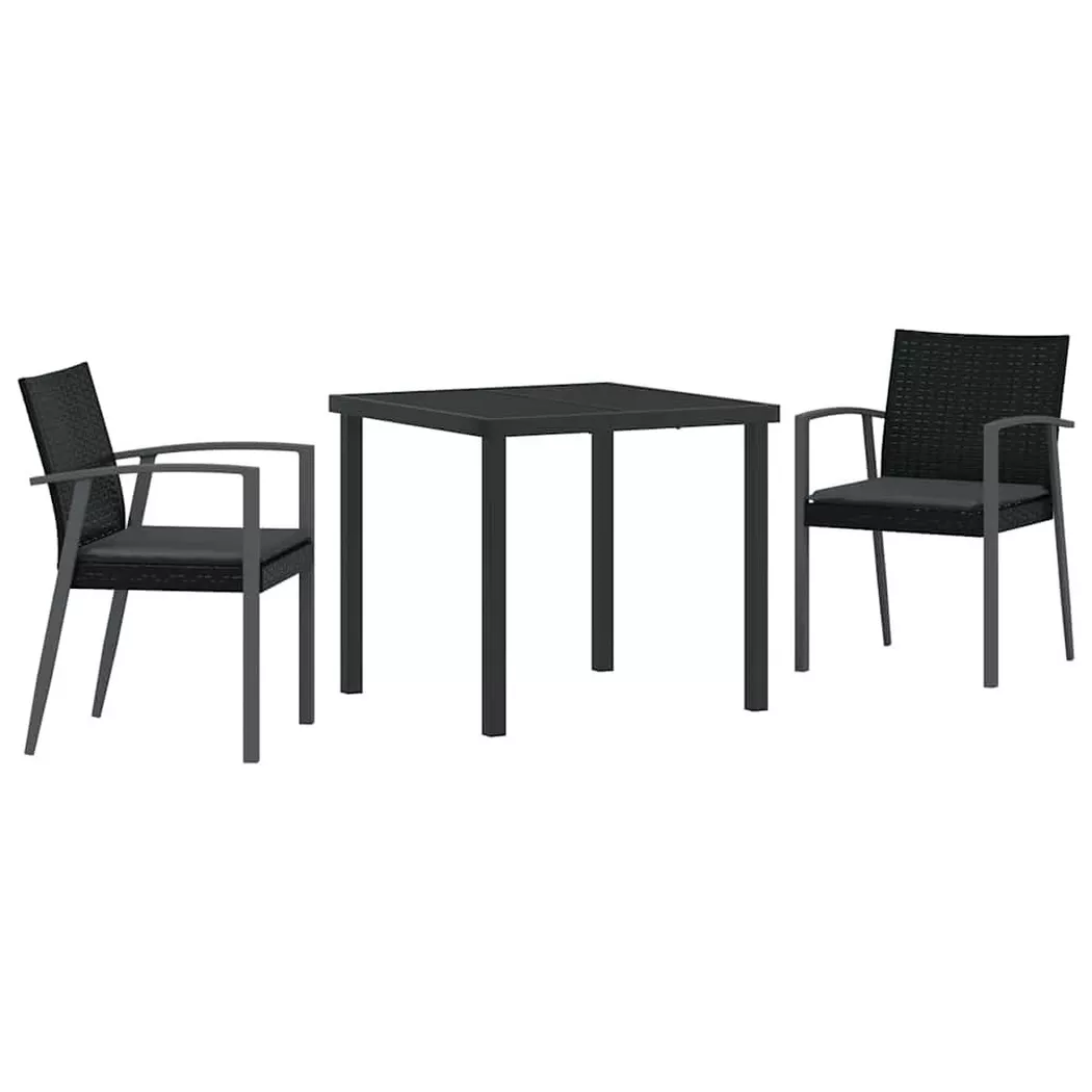 VidaXL - Garten essgruppe poly-rattan, One Size, Schwarz