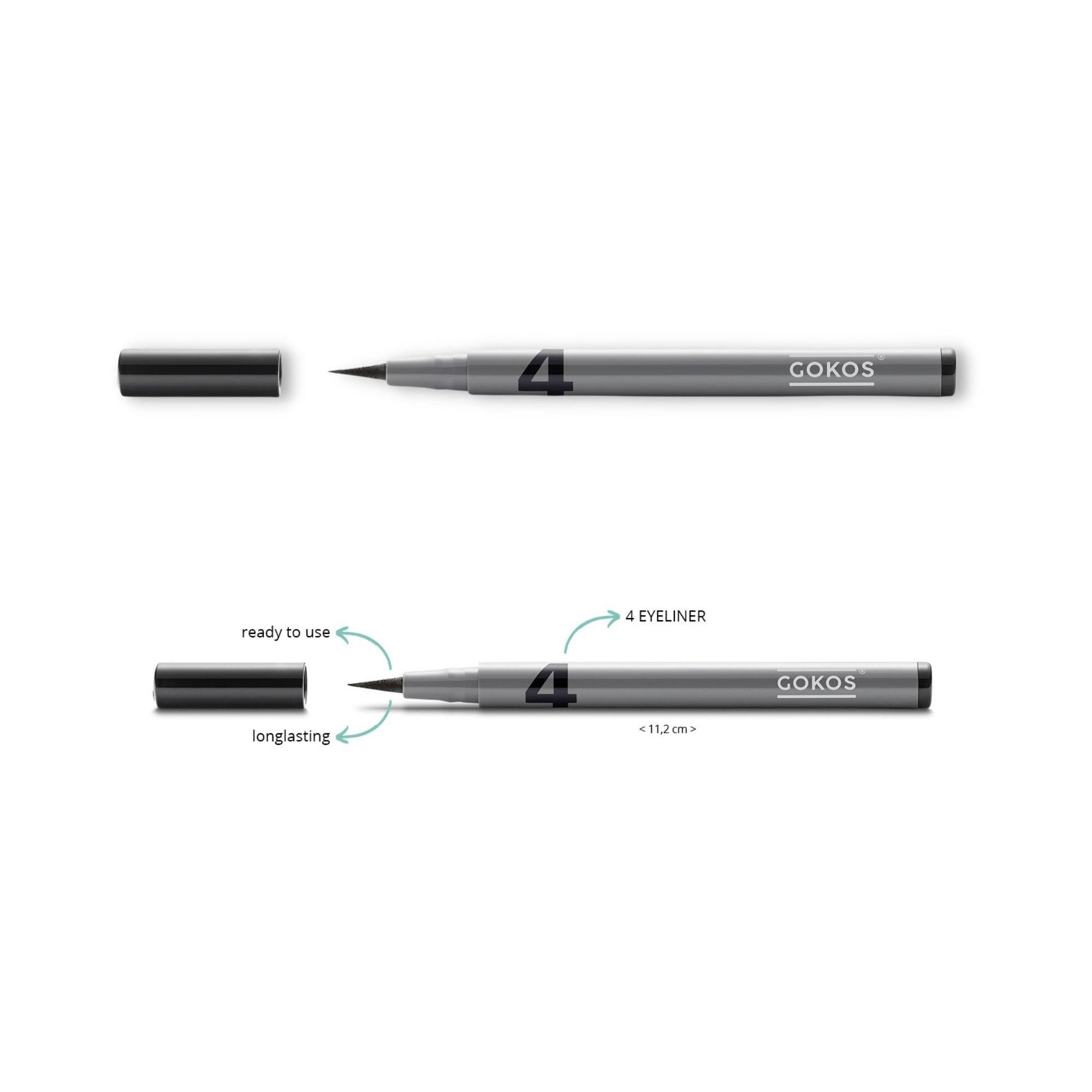 Gokos  Flüssig-Eyeliner mit weicher, flexibler Spitze 