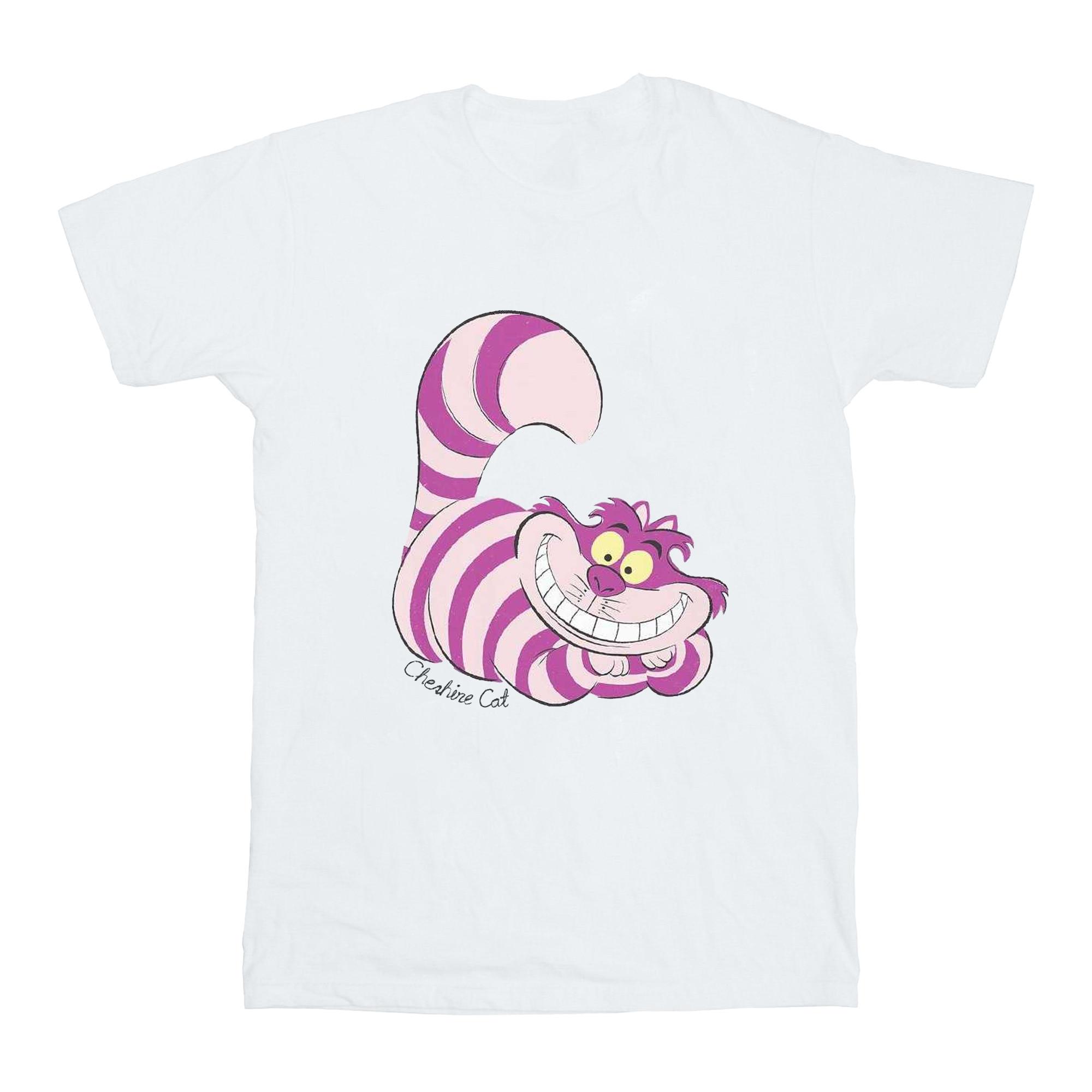 Image of Alice In Wonderland Cheshire Cat Tshirt Unisex Weiss 128