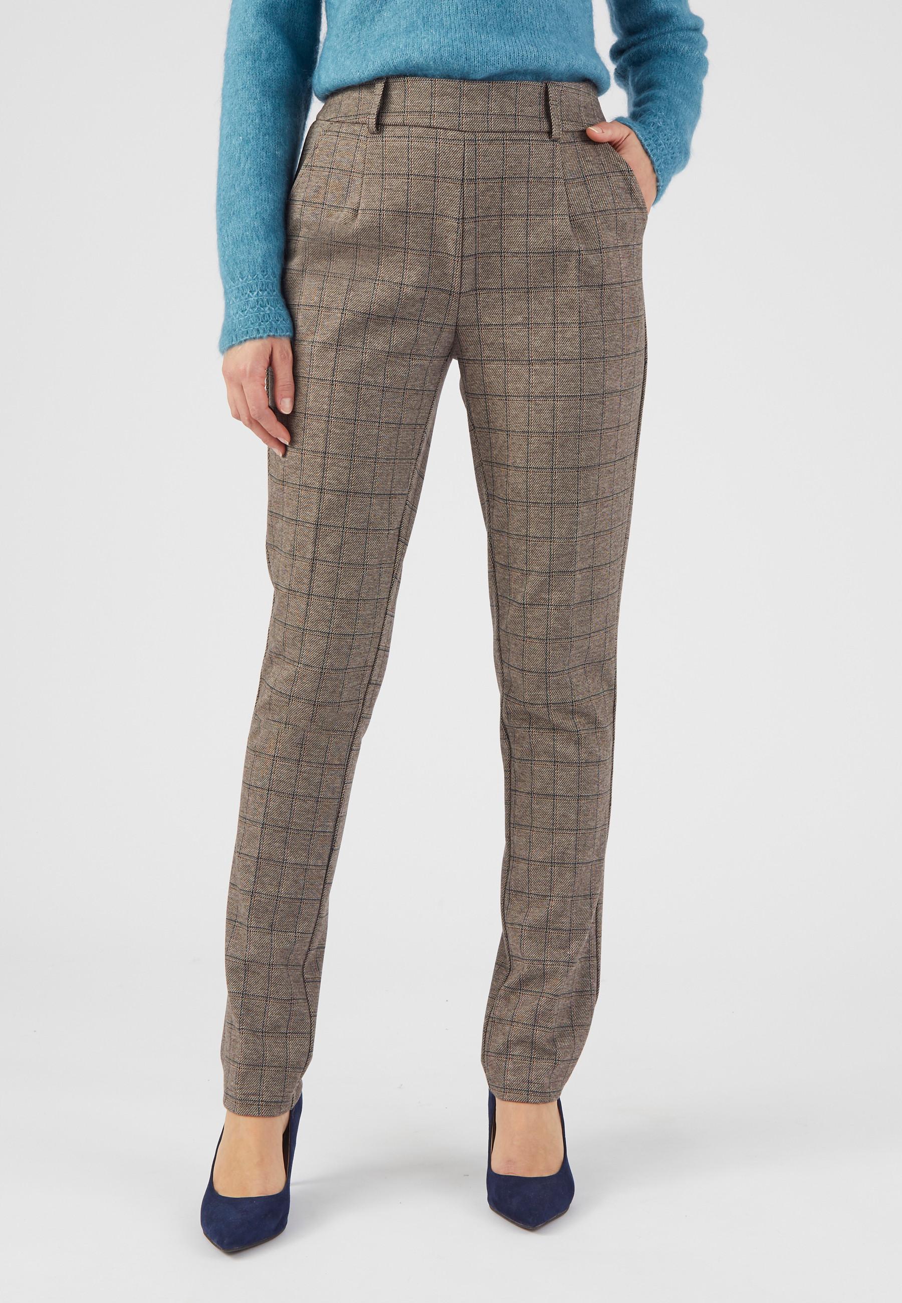 Image of Strickschlupfhose Mit Karomuster Damen Braun 40