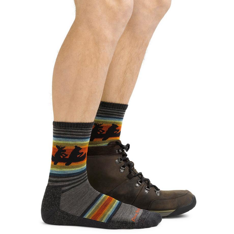 Darn Tough Vermont  Calze Uomo Micro Crew Leggere in Lana con Motivo Animali 