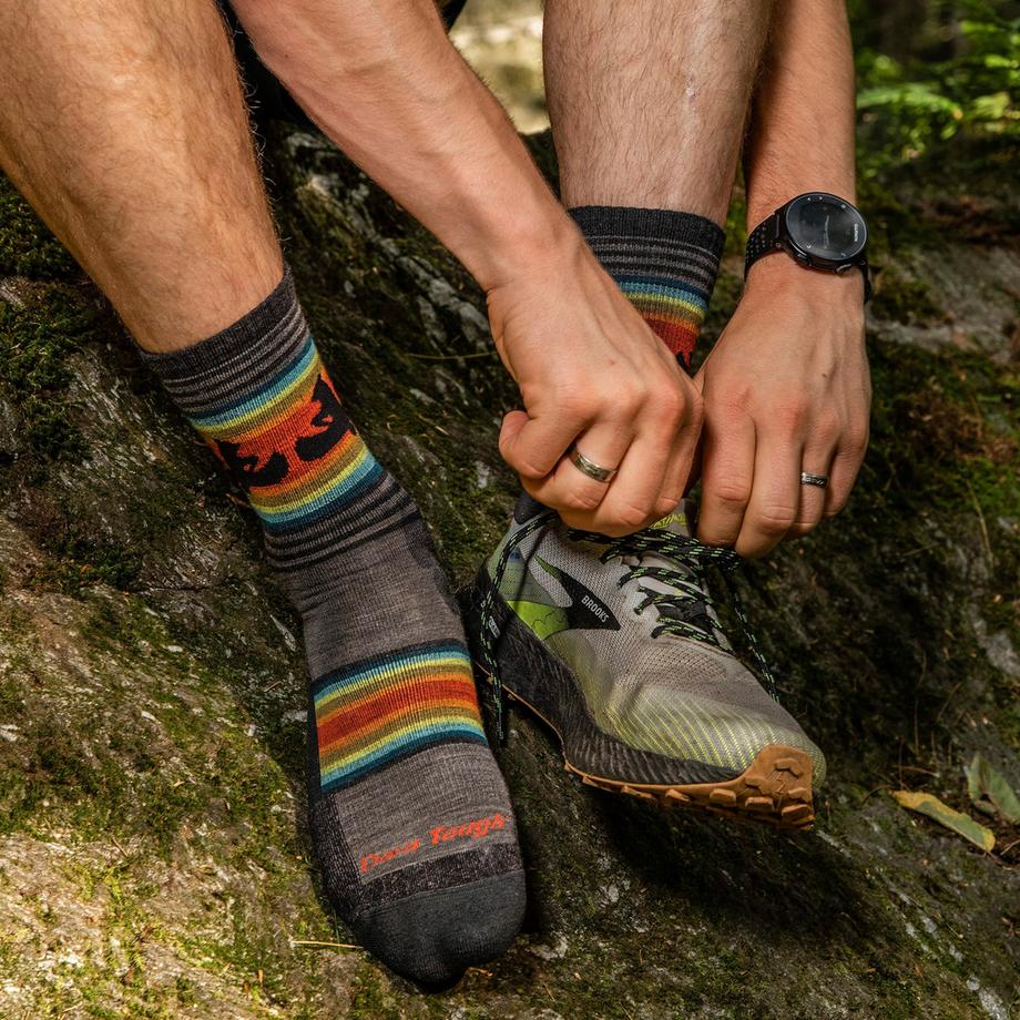 Darn Tough Vermont  Calze Uomo Micro Crew Leggere in Lana con Motivo Animali 
