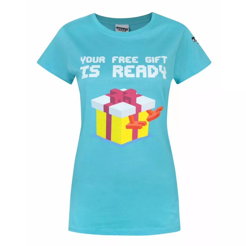 Vanilla Underground - Crossy Road Free Gift Design TShirt, für Damen, Blau, Größe S