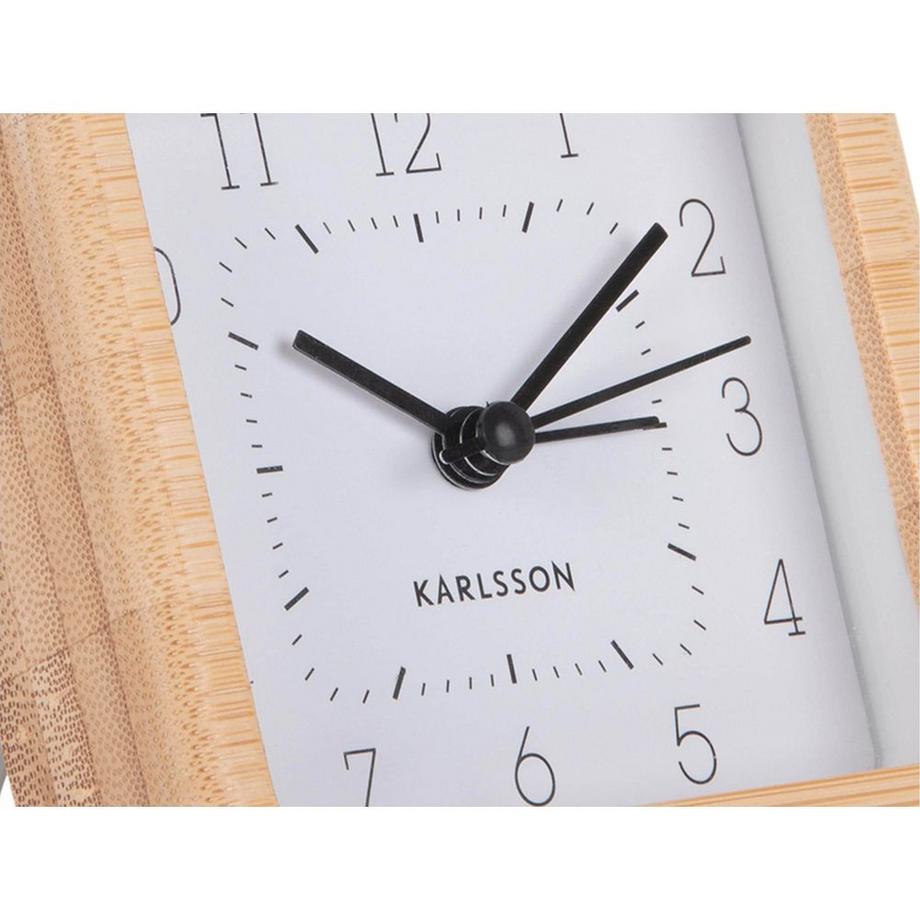 KARLSSON Klassischer Wecker Neat Square Bambus  