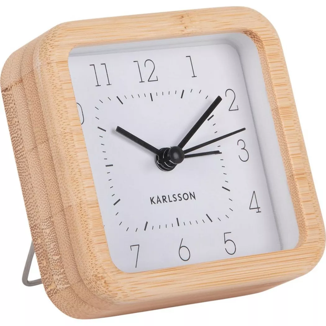 KARLSSON Réveil classique Neat Square Bambou / Blanc