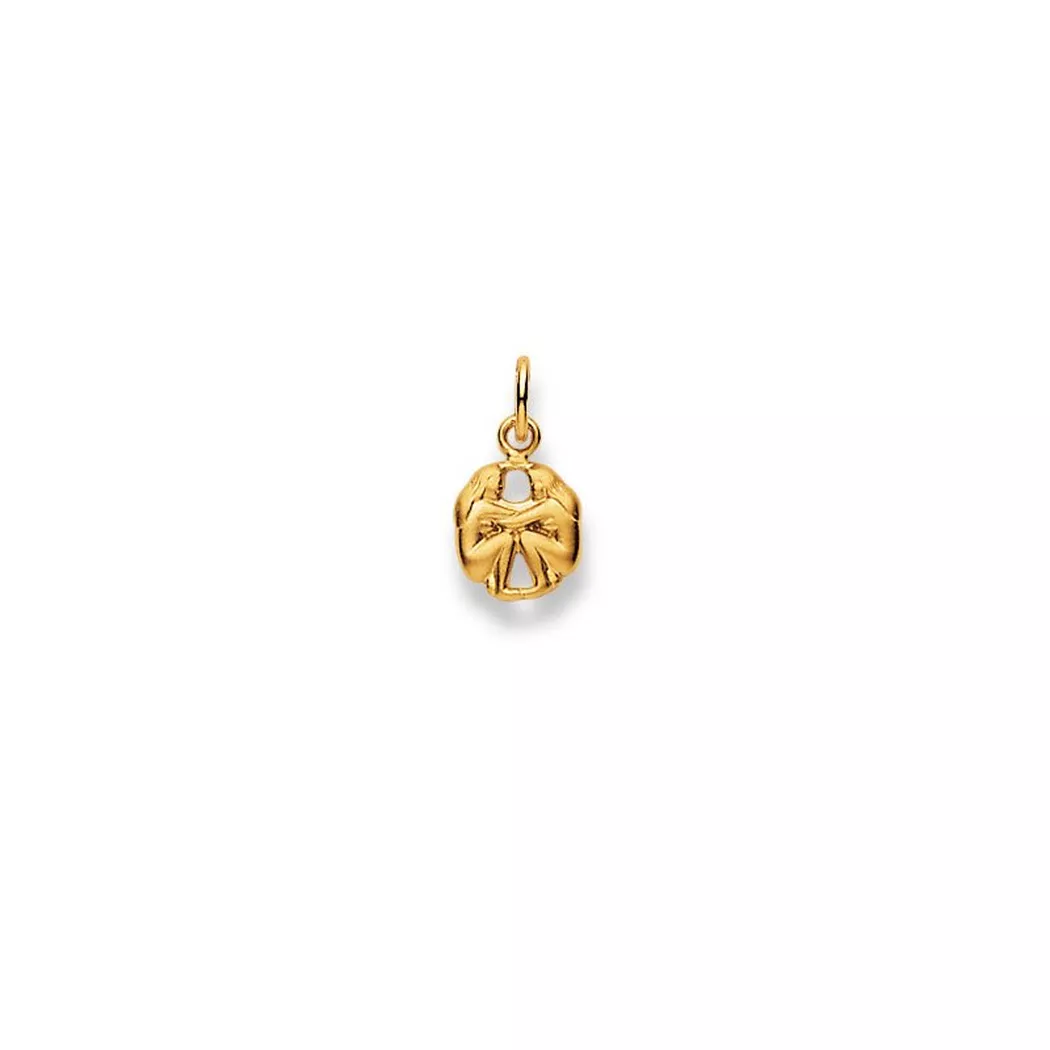 MUAU Schmuck - Anhänger Sternzeichen Zwillinge Gelbgold 750, 16x9mm, One Size