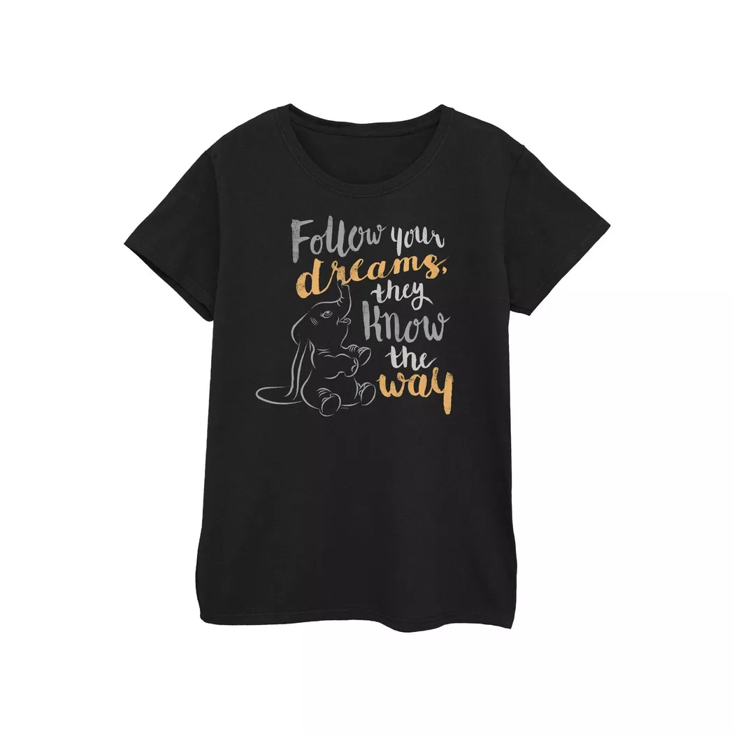 Disney - Follow Your Dream TShirt, für Damen, Schwarz, Größe XXL