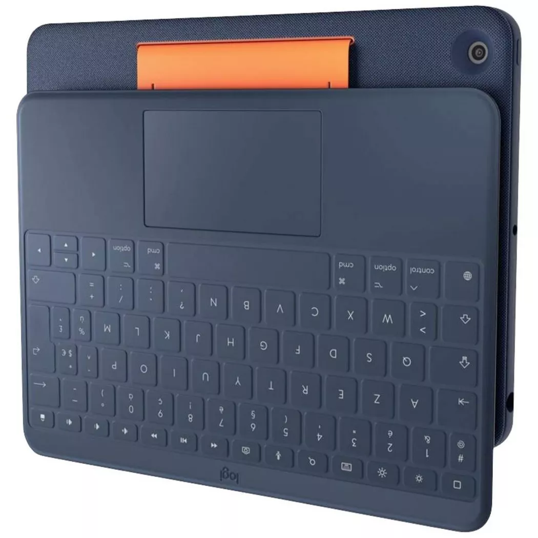 Logitech - Schützendes Tastatur-Case mit Trackpad für iPad (7., 8. und 9. Generation), Blau