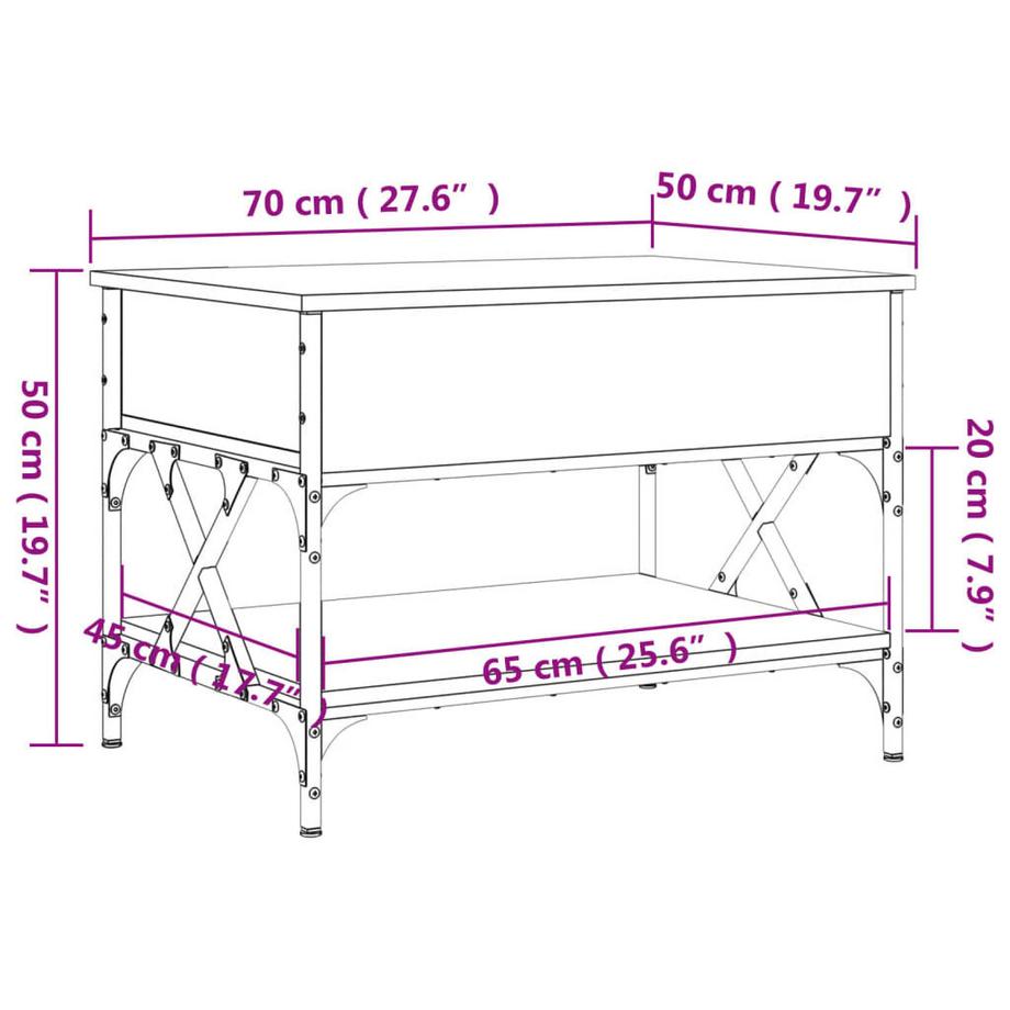 VidaXL Table basse métal  