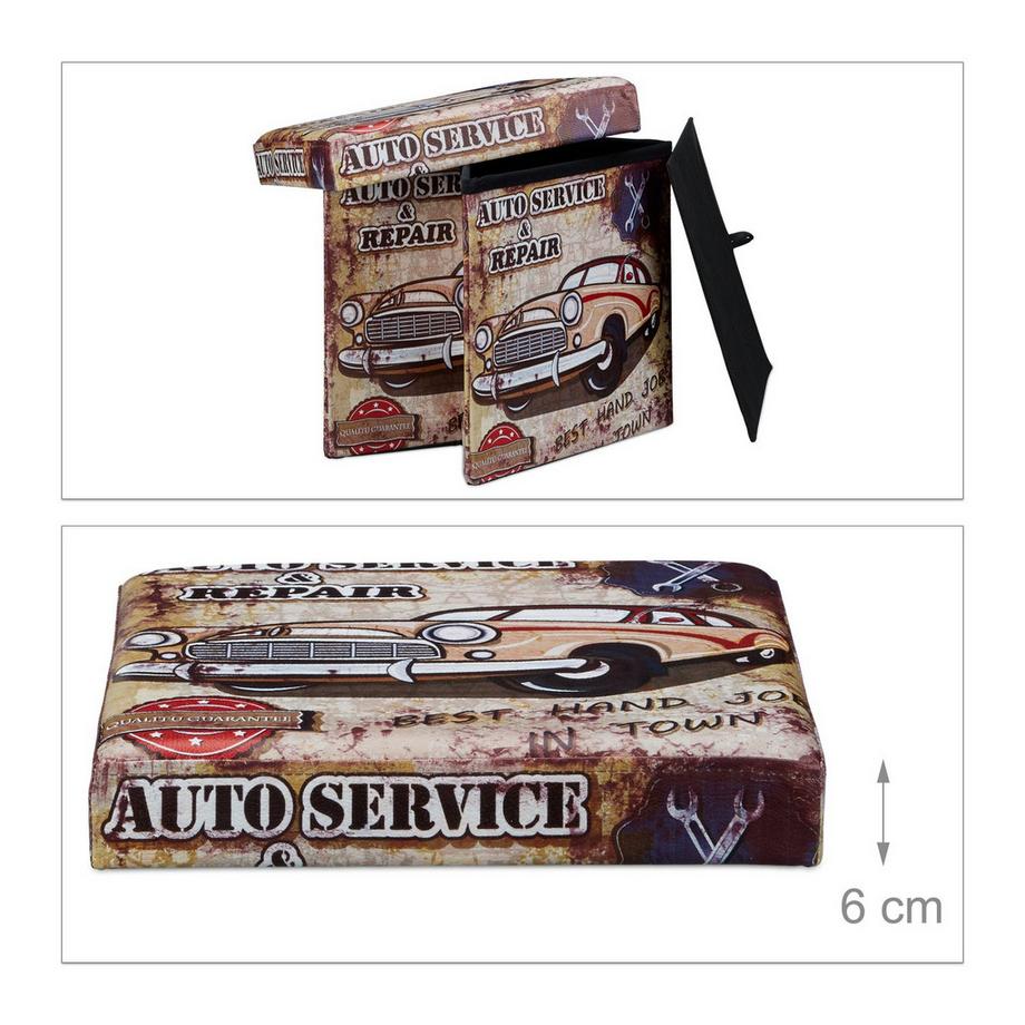 B2X Hocker mit Stauraum Trendmotiv  