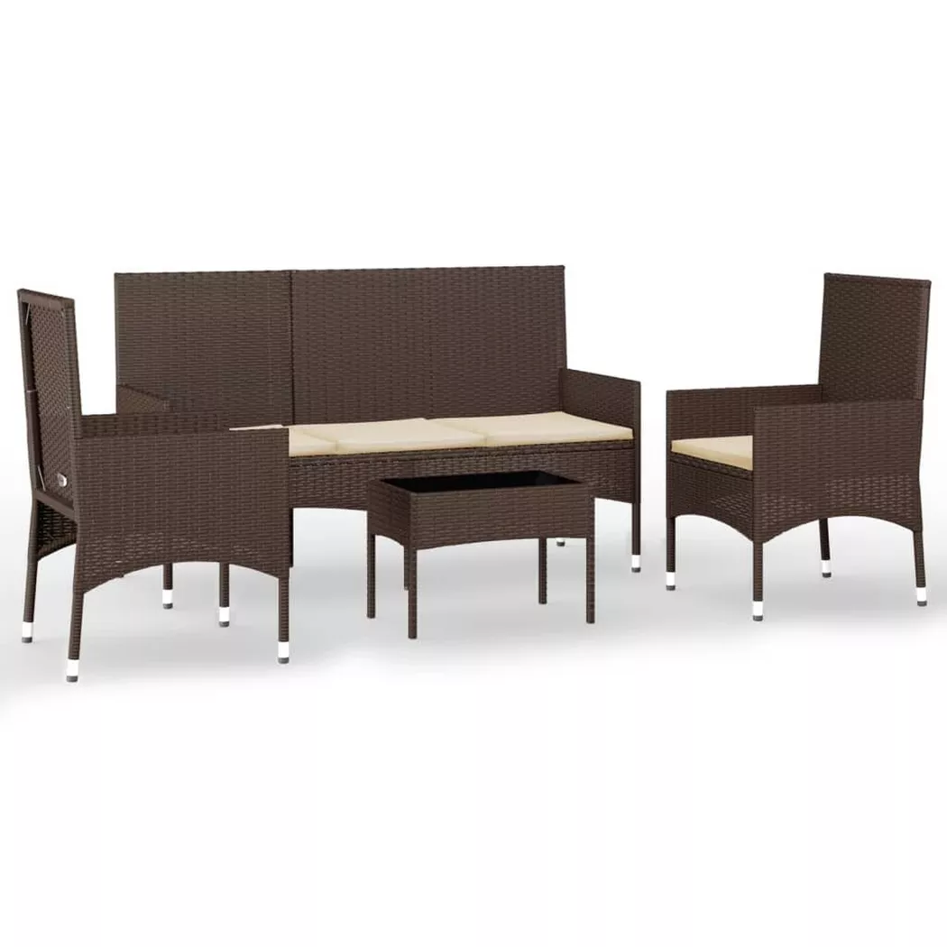 VidaXL - Garten lounge set poly-rattan, One Size, Braun