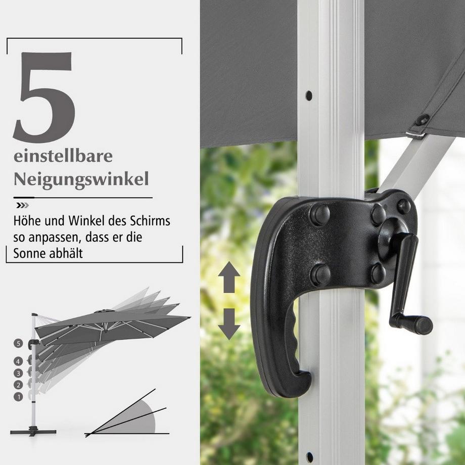 Northix Outdoor-Regenschirm, 360° drehbar  