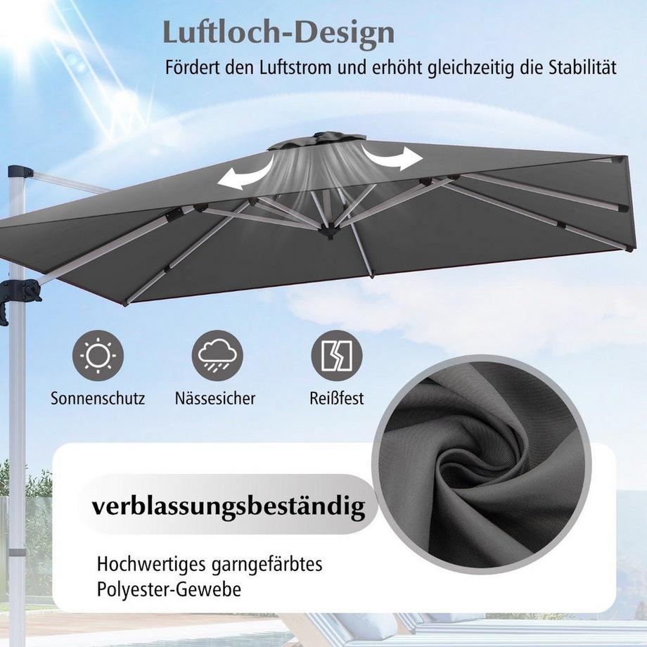 Northix Outdoor-Regenschirm, 360° drehbar  