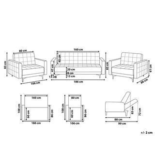 Beliani Wohnzimmer Set aus Samtstoff Modern ABERDEEN  