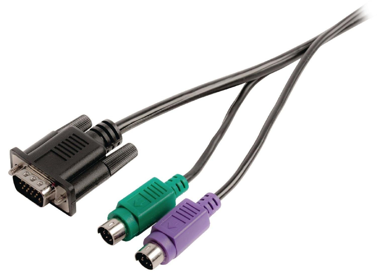 Nedis  VGA Kabel VGA, männlich + 2x PS2, männlich - VGA, männlich + 2x PS/2, männlich 2.00 m Schwarz 