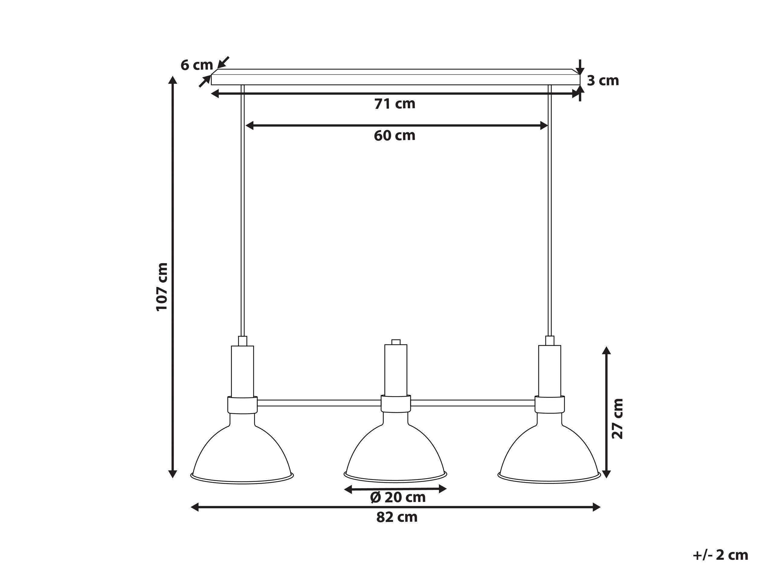 Beliani Lampe suspension en Métal Rétro BELES  