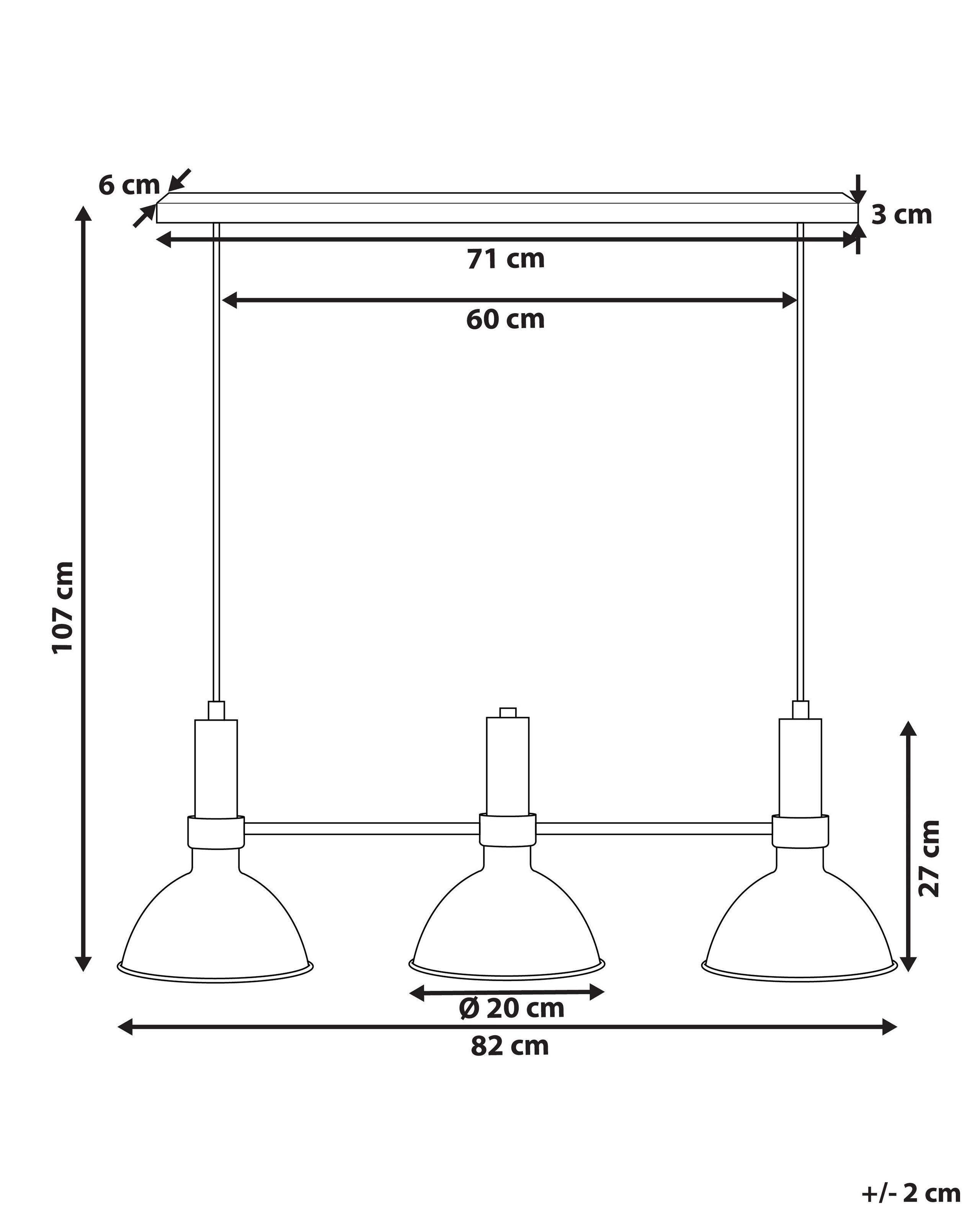 Beliani Lampe suspension en Métal Rétro BELES  