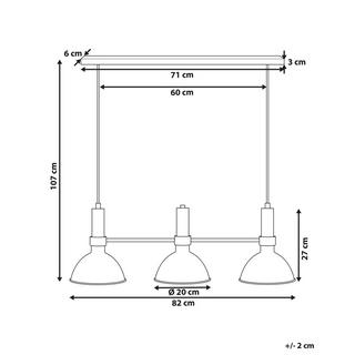 Beliani Lampe suspension en Métal Rétro BELES  