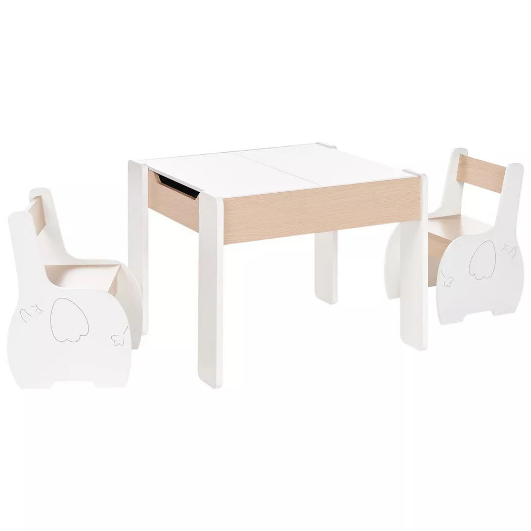 Beliani - Kindertisch mit Stühlen aus MDF-Platte  LOYD, One Size, Weiss Bunt