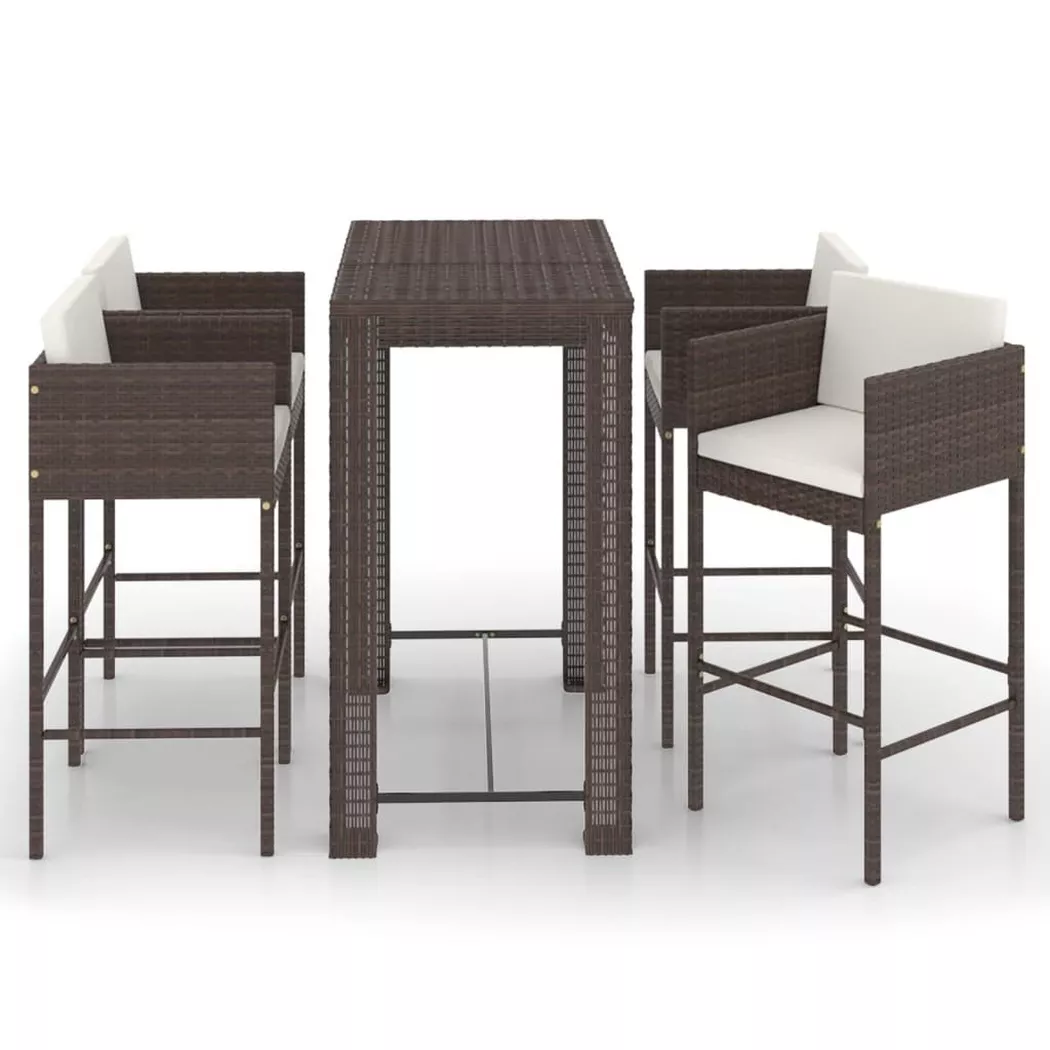 VidaXL - Garten-bar-set poly-rattan, One Size, Braun
