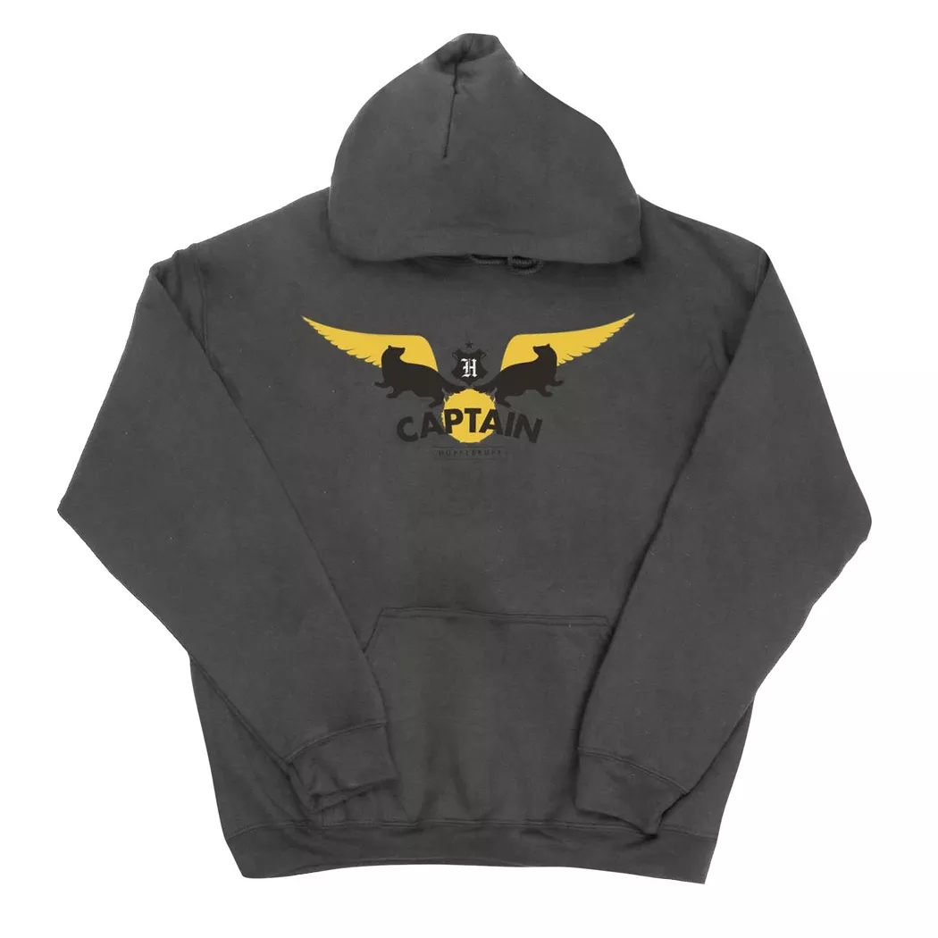 HARRY-POTTER - Hufflepuff Kapuzenpullover, für Herren, Charcoal Black, Größe M