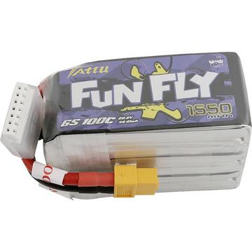 Funfly Series 1550mAh 22.2V 100C 6S1P Lipo Battery Pack with XT60 plug