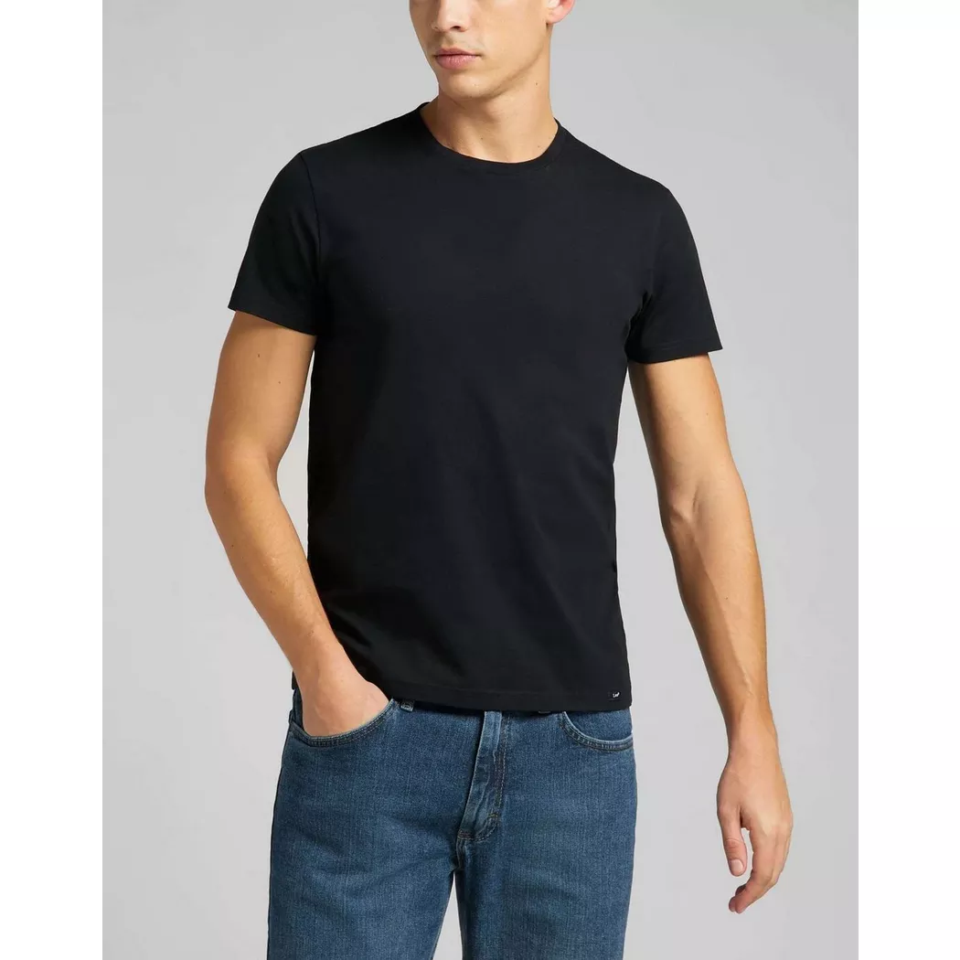 Lee - T-Shirt Crew 2 pack, für Herren, Schwarz, Größe 5XL