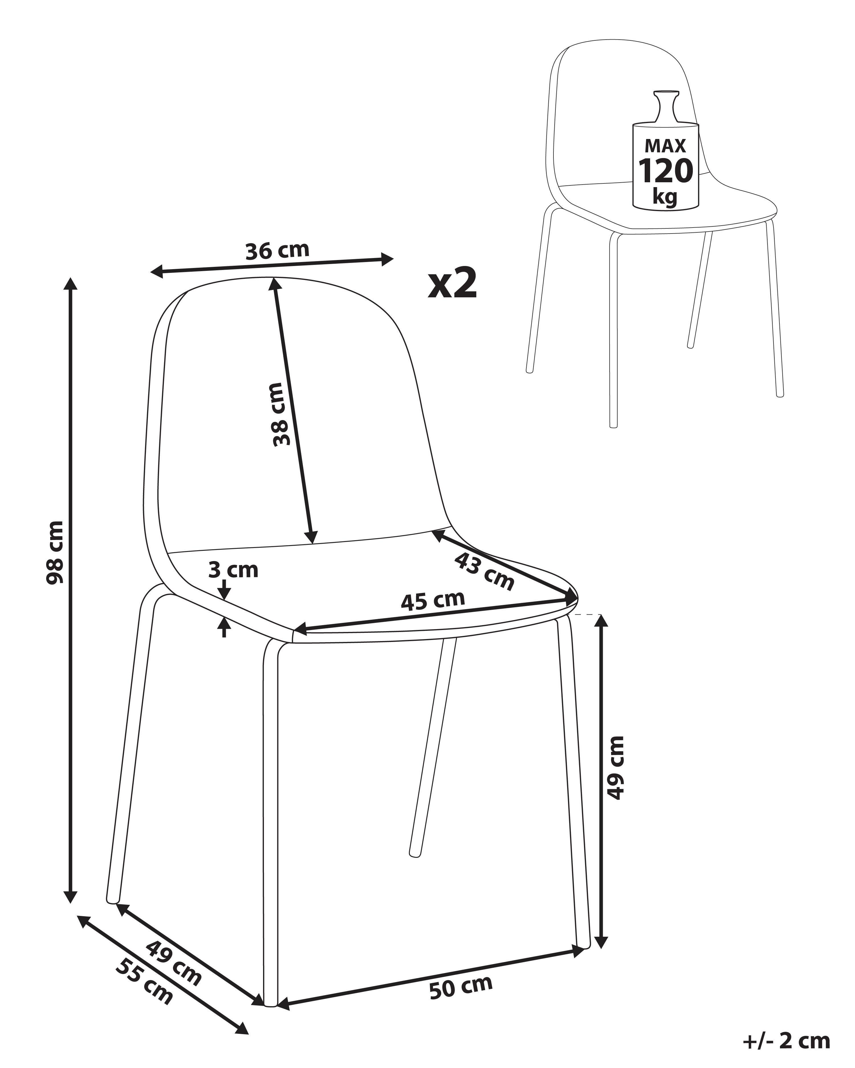 Beliani Set di 2 sedie da conferenza en Bouclé Moderno LOMA  