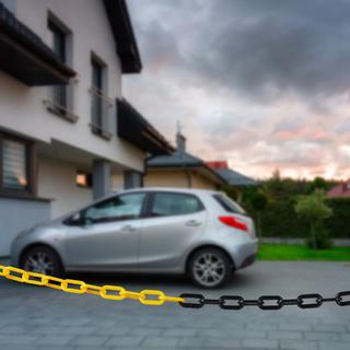 Northix Absperrkette in Schwarz und Gelb  