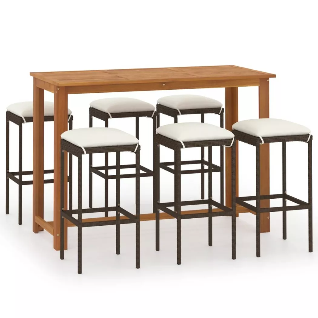 VidaXL - Garten-bar set akazienholz, One Size, Braun