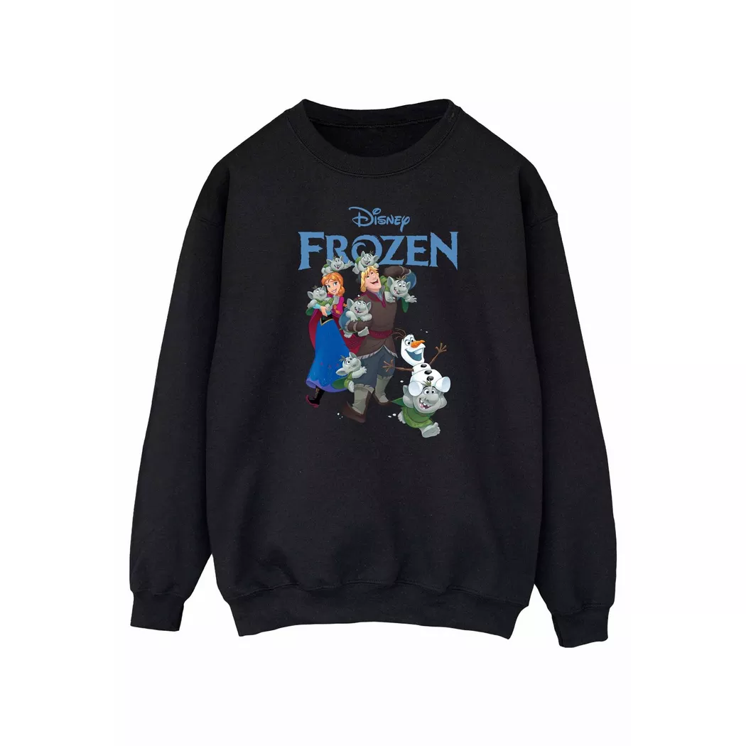 Disney - Frozen Happy Trolls Sweatshirt, für Damen, Schwarz, Größe L