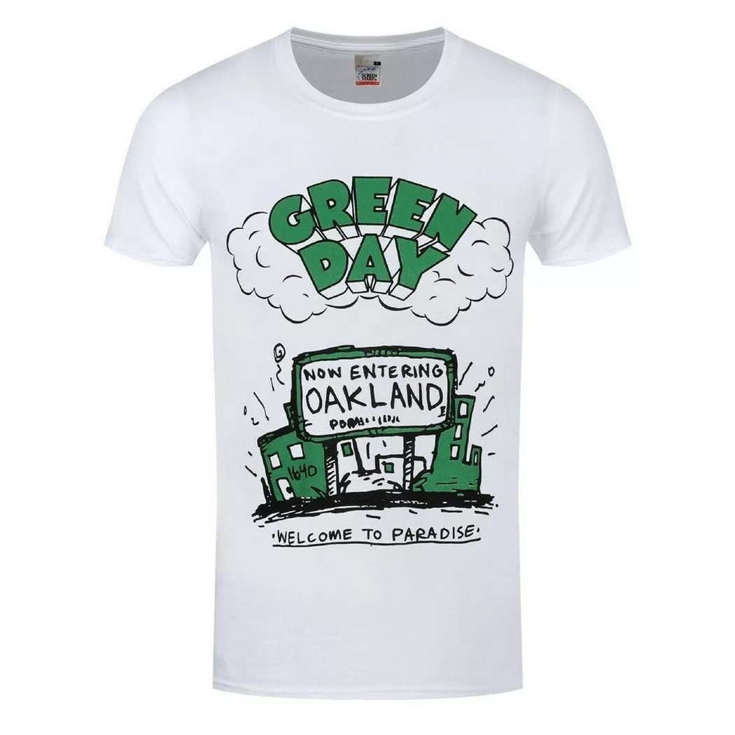 Green Day - Welcome To Paradise TShirt, für Damen, Weiss, Größe L