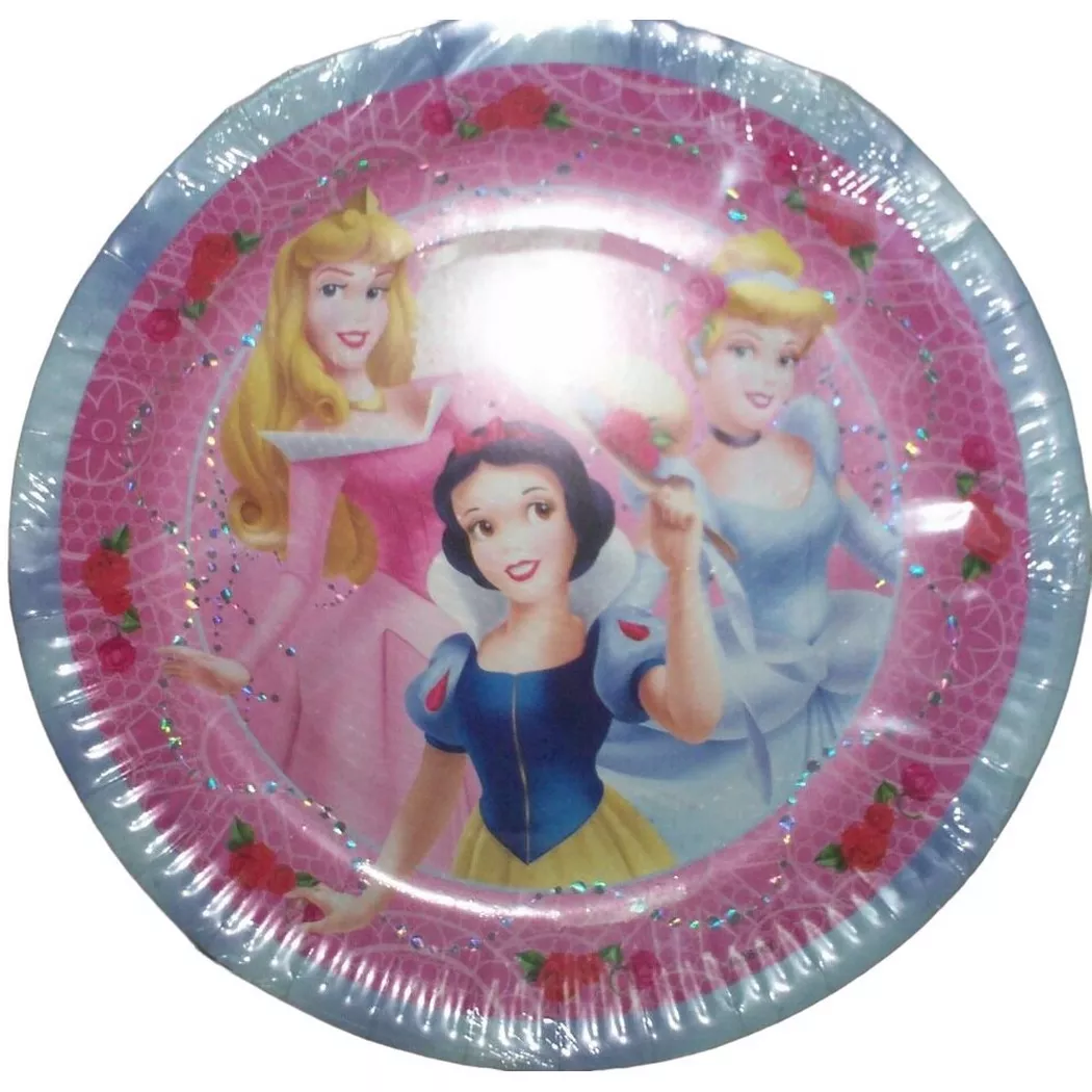 Disney PRINCESS - Rosen WegwerfTeller 20erPack Papier, One Size, Multicolor