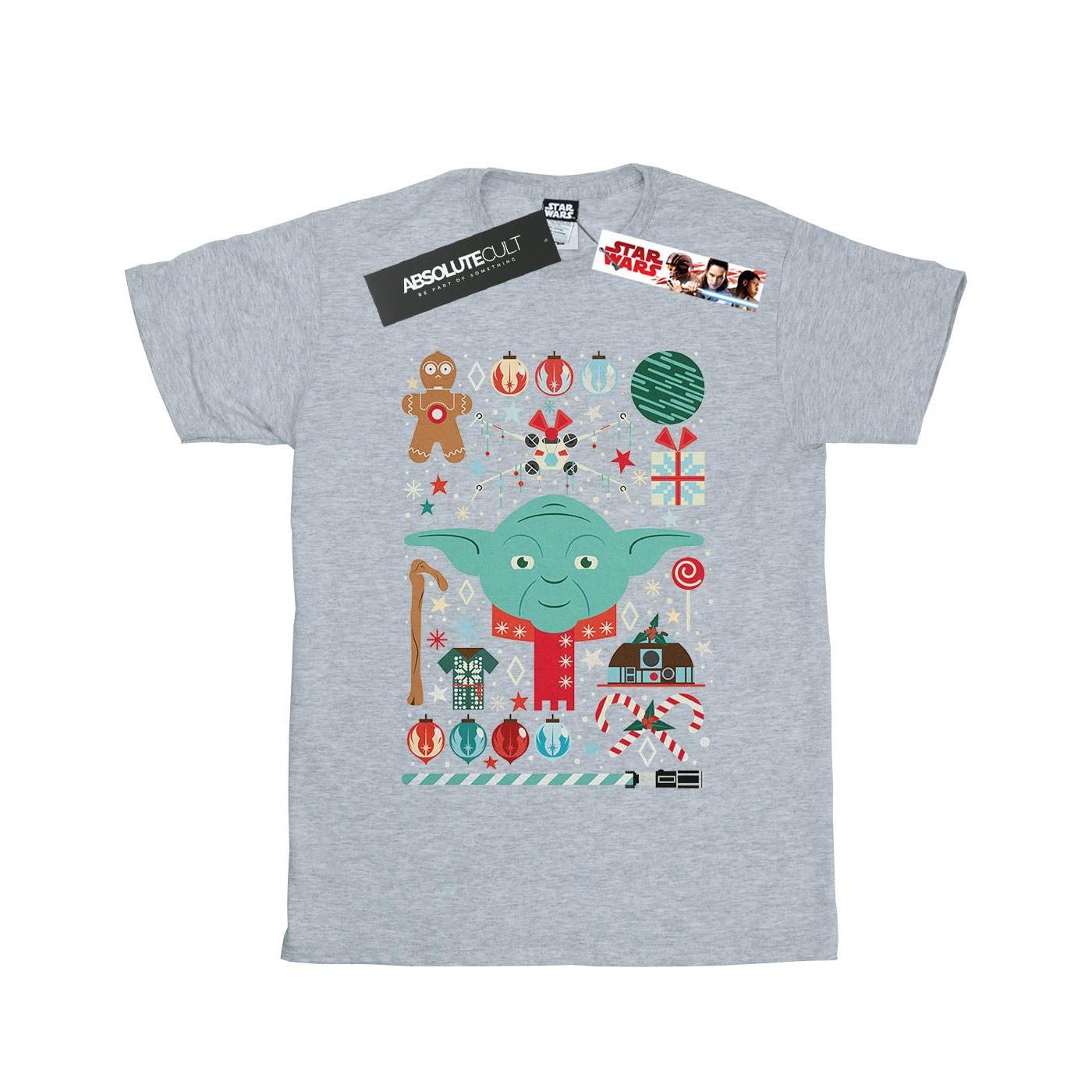 Image of Yoda Christmas Tshirt Damen Grau L