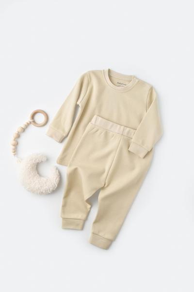 Image of Set: Hose & T-shirt Langarm Unisex Beige 86