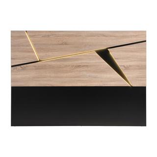 Vente-unique Testata 170 cm Con LED MDF Naturale e Nero - EDENIO  