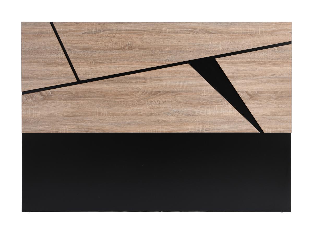 Vente-unique Testata 170 cm Con LED MDF Naturale e Nero - EDENIO  