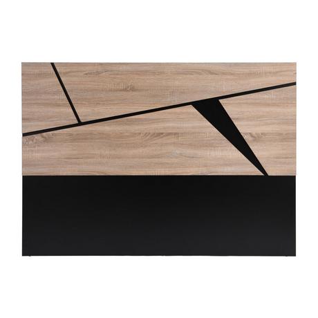 Vente-unique Testata 170 cm Con LED MDF Naturale e Nero - EDENIO  