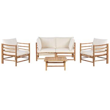 Lounge Set mit Tisch aus Bambusholz Boho CERRETO