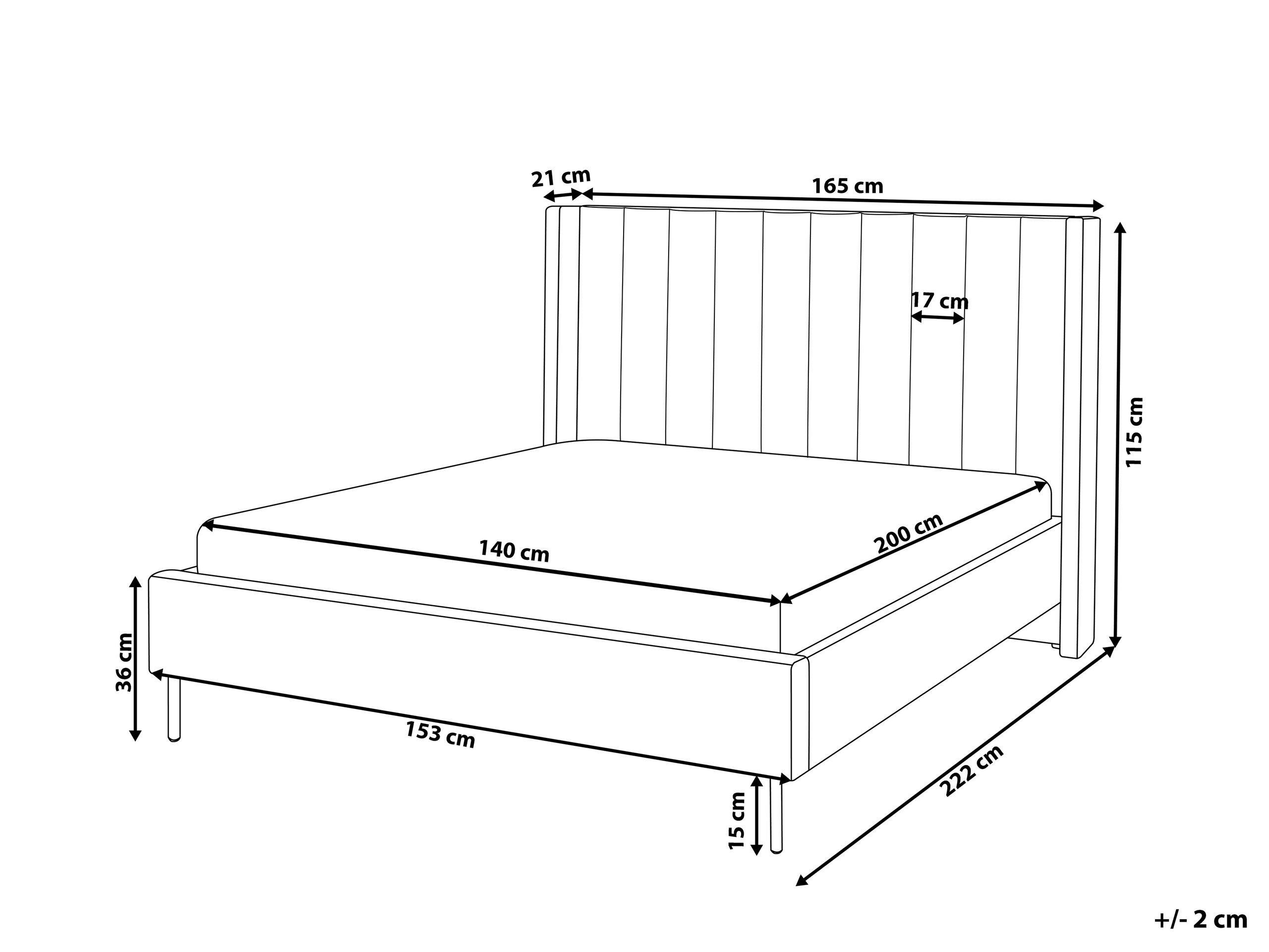 Beliani Bett mit Lattenrost aus Samtstoff Modern VILLETTE  