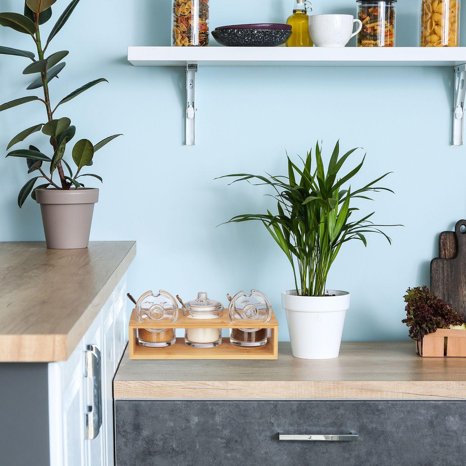 Northix Set di 3 barattoli per spezie con supporto in bambù  