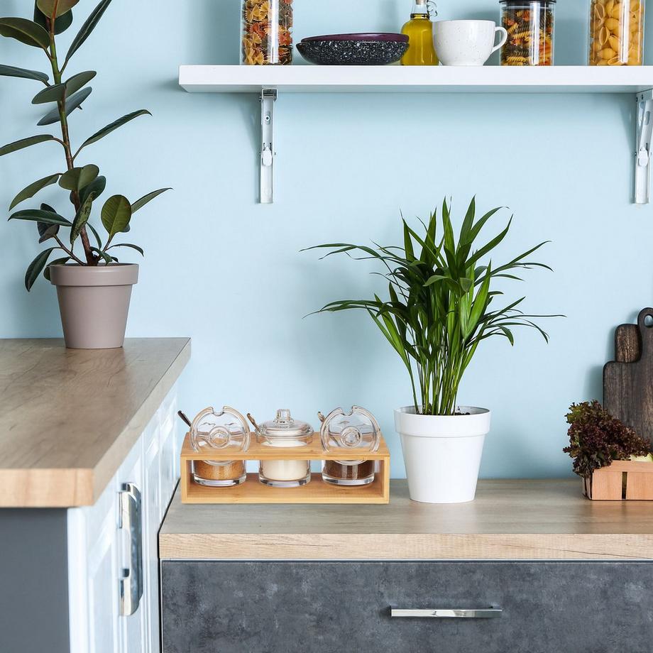 Northix Ensemble de 3 pots à épices avec support en bambou  