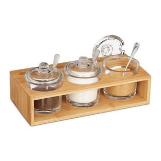 Northix Set di 3 barattoli per spezie con supporto in bambù  
