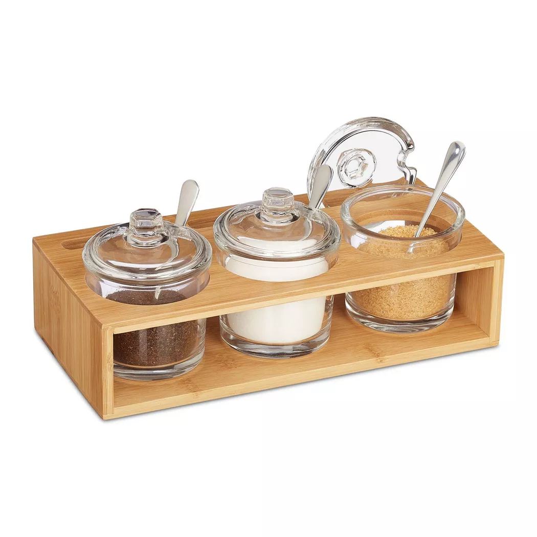 Northix - Gewürzdosen-Set mit Halter, One Size