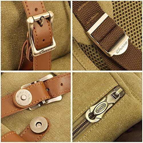 Only-bags.store Vintage Leinwand Rucksack Daypack für 15 Zoll Notebook mit Federmappe  