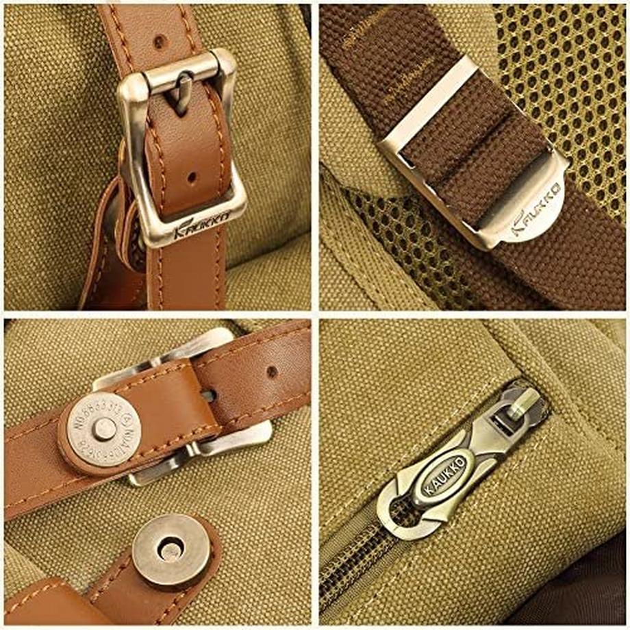 Only-bags.store Zaino in tela vintage Daypack per notebook da 15 pollici con astuccio  