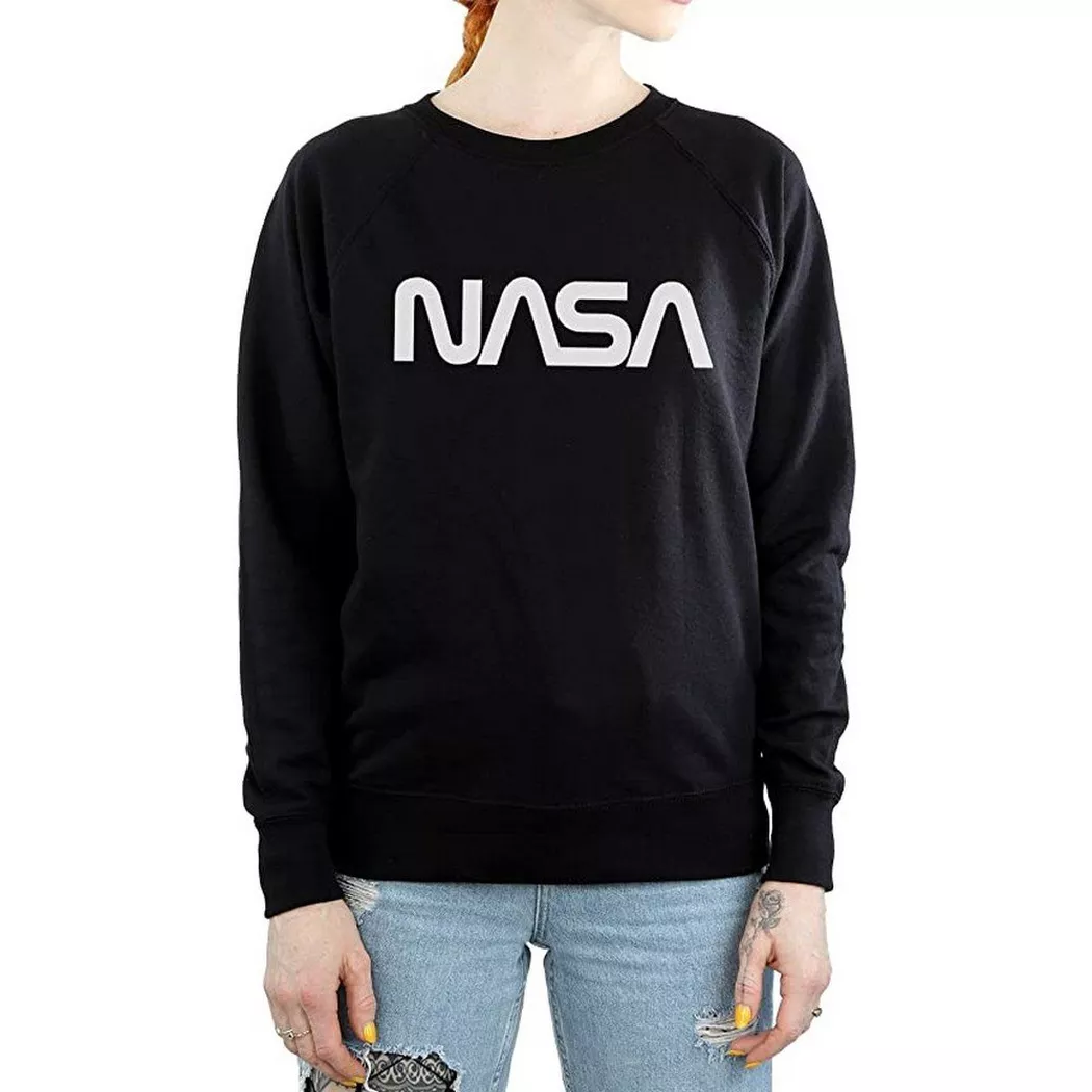 Nasa - Modern Sweatshirt, für Damen, Schwarz, Größe L